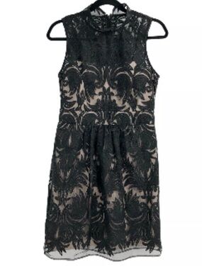 Anthropologie Yoana Baraschi Black Overture Tulle Sheath Dress, size 0.